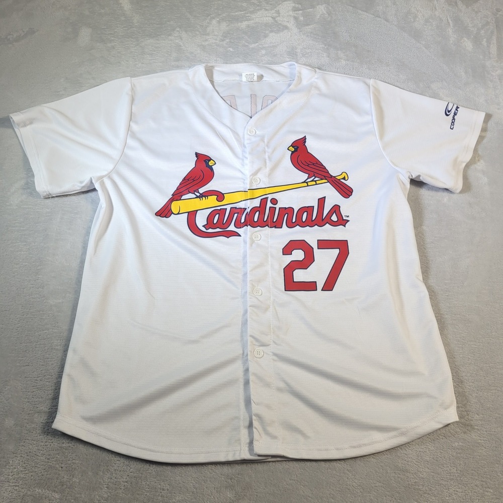 St. Louis Cardinals Baseball Jersey Mens XL White Scott Rolen 27 Cooper Tires